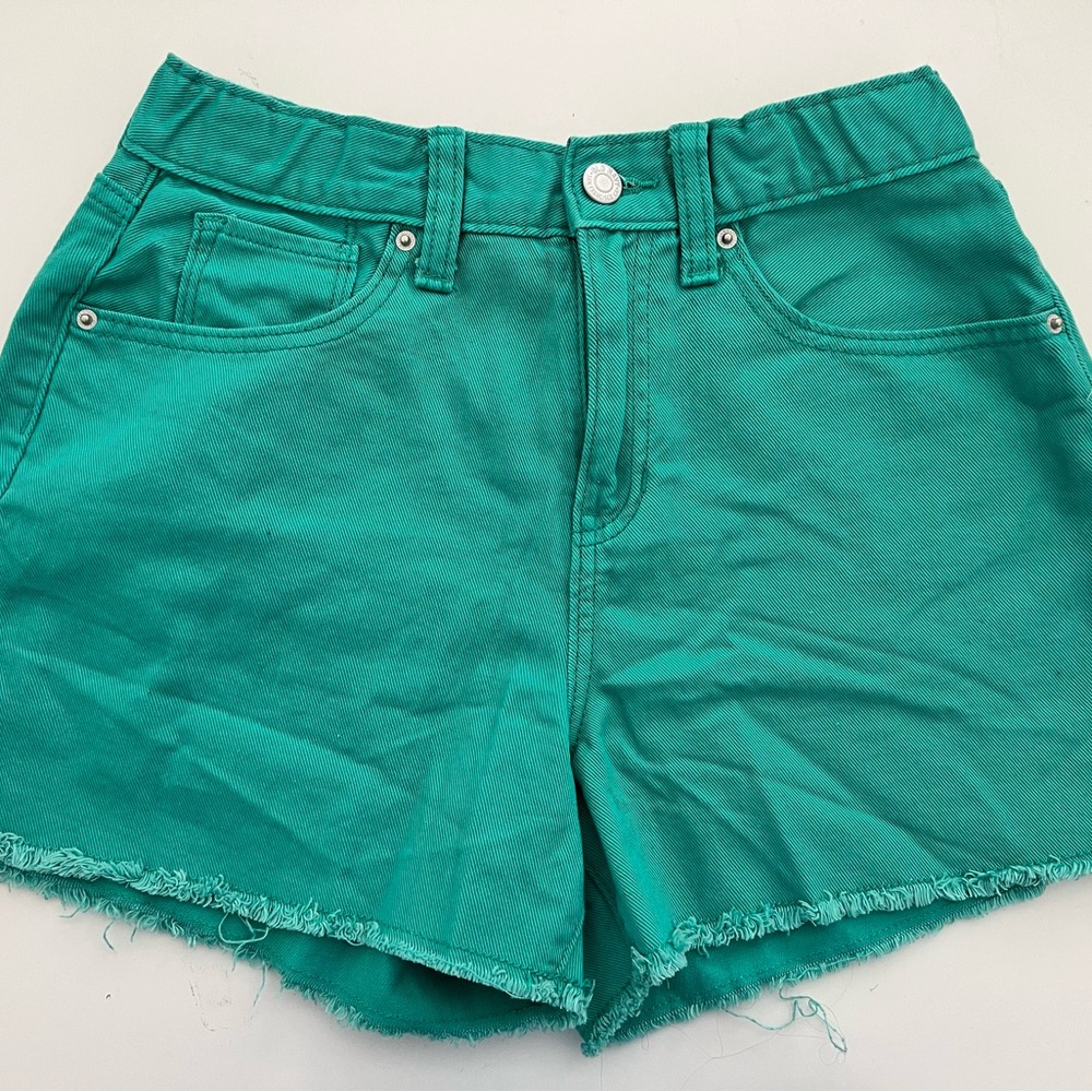 Green Denim Shorts